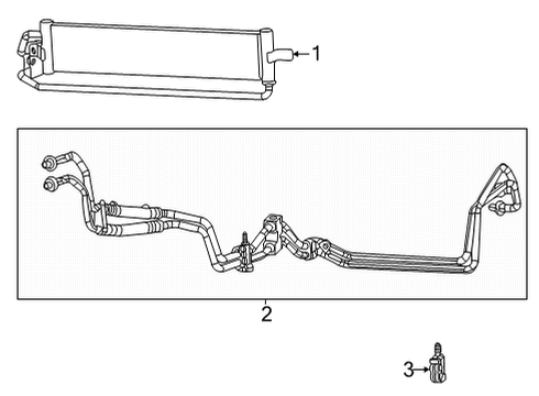 2021 Jeep Wrangler Oil Cooler Clip-Oil Cooler Tube Diagram for 68517537AA