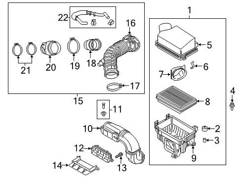 2019 Hyundai Veloster Filters Cover-Air Cleaner Diagram for 28111M6800