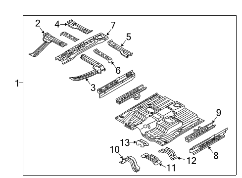 2015 Kia Soul EV Floor Reinforcement Assembly-Center Floor Diagram for 65131E4000