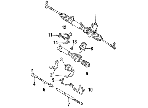 1996 Mitsubishi 3000GT Steering Column & Wheel, Steering Gear & Linkage Tie Rod-Tie Rod Diagram for MB527650