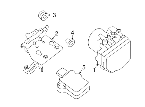 2020 Nissan Pathfinder Anti-Lock Brakes ACTUATOR Assembly - Anti SKID Diagram for 47660-9CZ1C