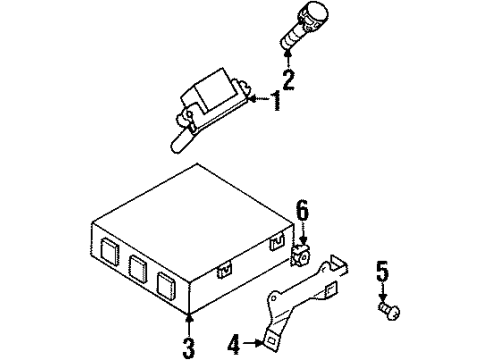 2001 Isuzu VehiCROSS Powertrain Control Bracket, R. Powertrain Controlmodule Diagram for 8-97101-905-0