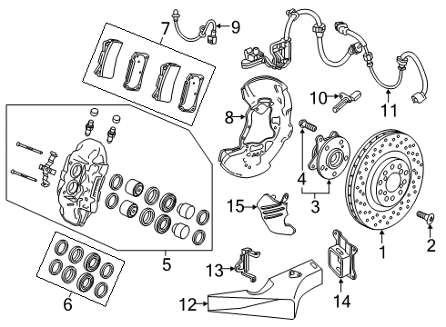 2018 Honda Civic Front Brakes Caliper Sub-Assembly, Right Front Diagram for 45018-T2F-A00
