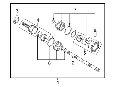 2015 Nissan GT-R Drive Axles - Rear Shaft-Rear Drive, RH Diagram for 39704-80B0A