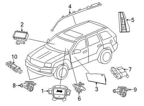 2011 Jeep Grand Cherokee Switches Module-Steering Column Diagram for 1HE78DX9AO