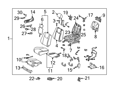 2012 Lexus RX350 Heated Seats Switch, Seat Heater Diagram for 84751-0E020