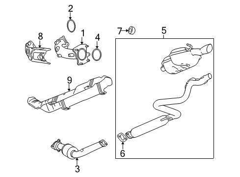 2009 Chevrolet Cobalt Exhaust Components Exhaust Muffler Assembly (W/ Resonator, Exhaust & Tail Pipe Diagram for 20766954