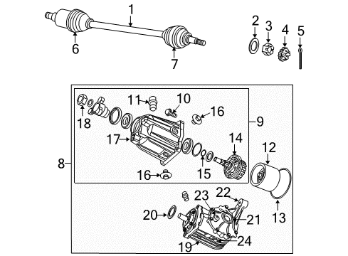 2004 Chrysler Pacifica Axle & Differential - Rear Carrier-Differential Diagram for 4518960AE