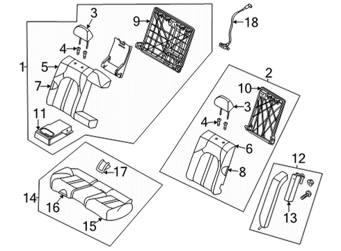 2020 Hyundai Sonata Rear Seat Components Pad Assembly-Rear Seat Cushion Diagram for 89151-L5000