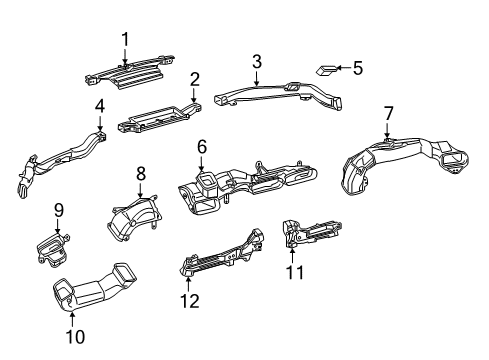 2020 Lexus LC500h Ducts Duct, Heater To Register Diagram for 55845-11010