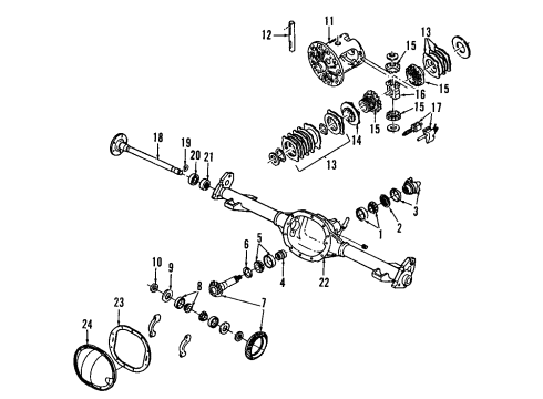 2004 GMC Canyon Rear Axle, Differential, Propeller Shaft Axle Seal Diagram for 12471686