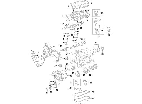 2007 Dodge Nitro Engine Parts, Mounts, Cylinder Head & Valves, Camshaft & Timing, Oil Pan, Oil Pump, Crankshaft & Bearings, Pistons, Rings & Bearings Cover-Timing Case Diagram for 4892267AA