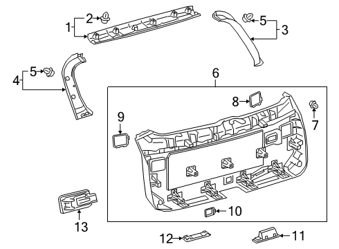 2021 Lexus RX350L Interior Trim - Lift Gate Panel Assembly, Back Door Diagram for 64780-48100-C0