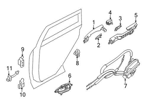 2021 Nissan Sentra Rear Door Motor Assy-Regulator, LH Diagram for 82731-6LE0A