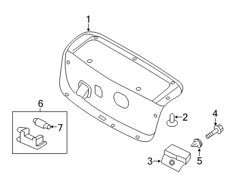 2014 Hyundai Sonata Bulbs Trim Trunk Lid Diagram for 81752-3S010-RY