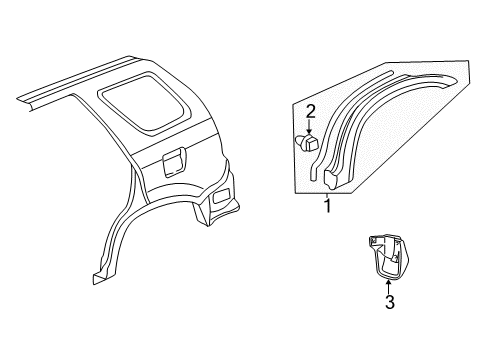 2005 Honda CR-V Exterior Trim - Quarter Panel Protector, L. RR. Wheel Arch Diagram for 74450-S9A-010