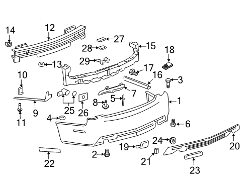 2013 Cadillac CTS Parking Aid Absorber Nut Diagram for 11516650