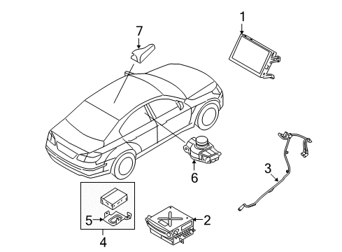 2009 Hyundai Genesis Navigation System Usb Interface Unit Diagram for 96120-3M500