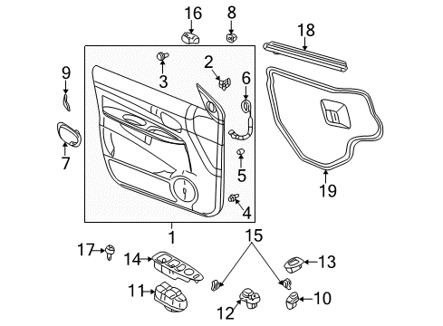 2004 Buick Rendezvous Power Seats Window Switch Diagram for 10339377