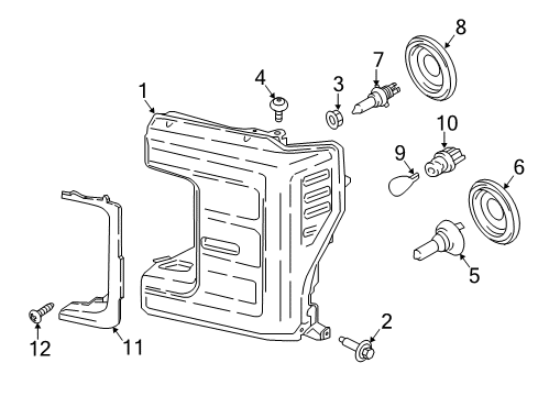 2017 Ford F-350 Super Duty Headlamps Composite Headlamp Diagram for HC3Z-13008-D