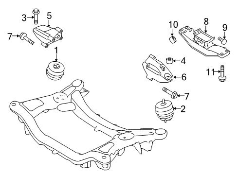 2012 Hyundai Genesis Coupe Engine & Trans Mounting Bolt-Flange Diagram for 1140310603