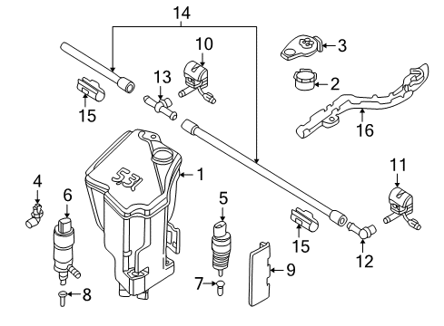 2001 BMW 325i Wiper & Washer Components Rear Windshield Wiper Arm With Blade Compatible Diagram for 61628220830