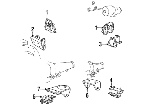 1992 Dodge Dakota Engine & Trans Mounting Adapter-Bracket-Engine Rear INSUL Diagram for 52007145