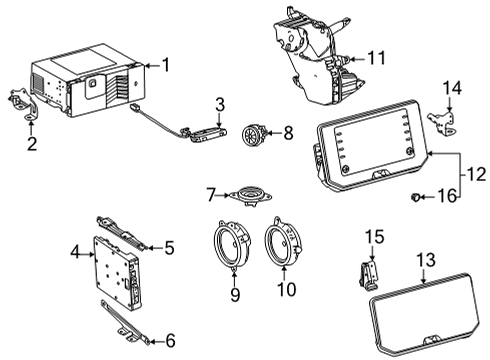 2021 Toyota Venza Navigation System Display Unit Mount Bracket Diagram for 86212-48270