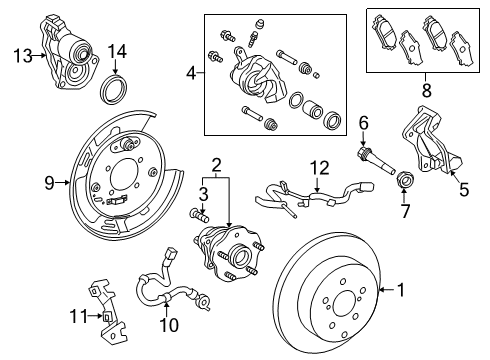 2021 Lexus RX450hL Brake Components Disc Brake Pad Kit Diagram for 04465-78010