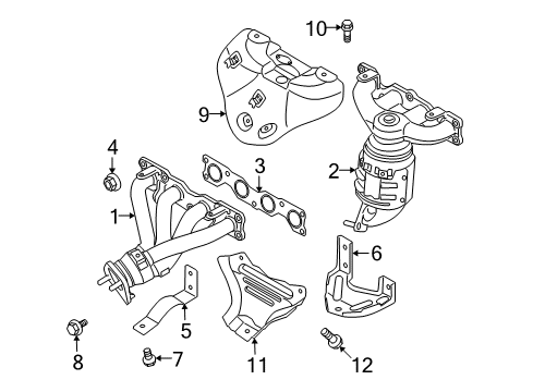 2012 Kia Forte Exhaust Manifold Stay-Exhaust MANIFOL Diagram for 285272G010