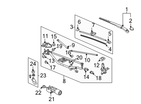 2006 Honda Civic Wiper & Washer Components Blade, Windshield Wiper (650MM) (Driver Side) Diagram for 76620-SNE-A01