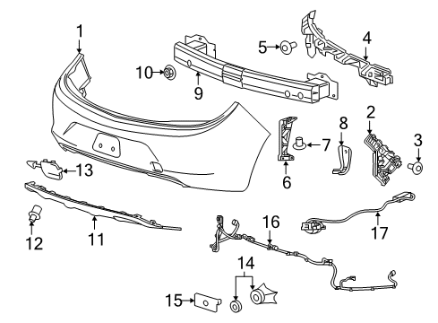 2018 Buick Cascada Parking Aid Harness Diagram for 39018644