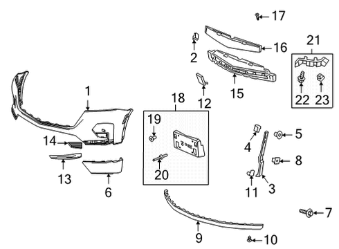 2022 Chevrolet Traverse Bumper & Components - Front Cover Diagram for 84426565