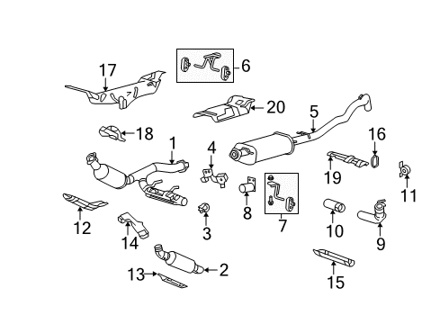 2008 Ford Expedition Exhaust Components Extension Pipe Diagram for 7L1Z-5K238-A