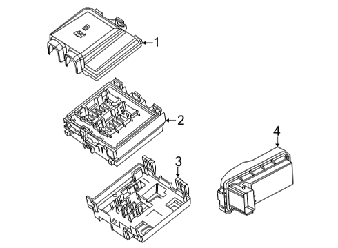 2022 Ford Maverick Fuse & Relay Bottom Panel Diagram for JX6Z-14526-B