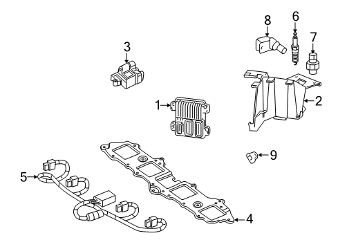 2012 Chevrolet Tahoe Ignition System Mount Bracket Diagram for 15905990