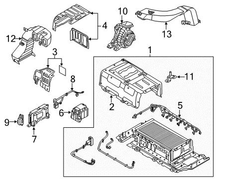 2011 Hyundai Sonata Battery Panel Assembly-Battery Cover Diagram for 375364R000