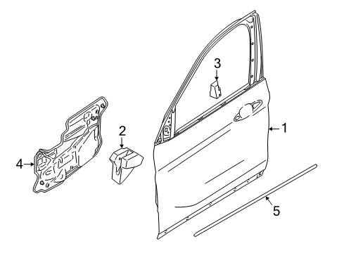 2018 BMW X1 Front Door Joint Sealing Entrance Door Front Left Diagram for 51767439317