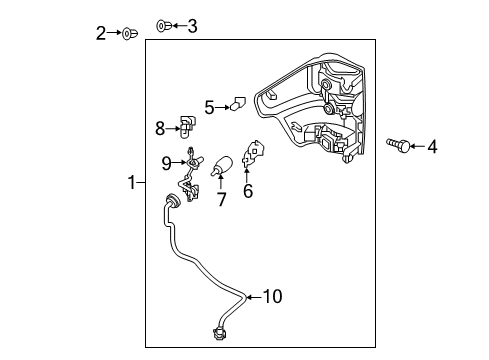 2021 Nissan Titan XD Bulbs LAMP RE COMB RH Diagram for 26550-9FV3B