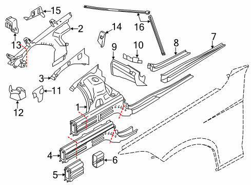 2014 BMW X1 Structural Components & Rails Bracket For Intake Silencer, Right Diagram for 41002993044