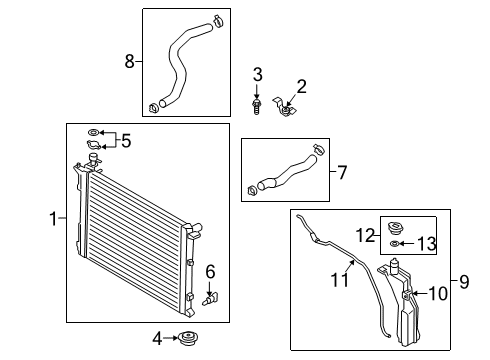 2020 Kia K900 Radiator & Components Bracket Assembly-RADIATO Diagram for 25333J6000