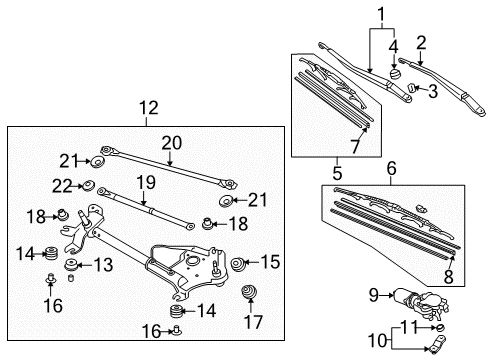 2013 Acura TL Wiper & Washer Components Link Assembly A Diagram for 76520-TK4-A01