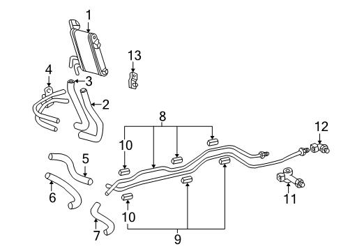 2001 Toyota Sequoia Trans Oil Cooler Inlet Tube Diagram for 32922-0C010