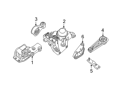 2008 Nissan Sentra Engine & Trans Mounting Engine Mounting, Rear Passenger Side Diagram for 11332-ET81A