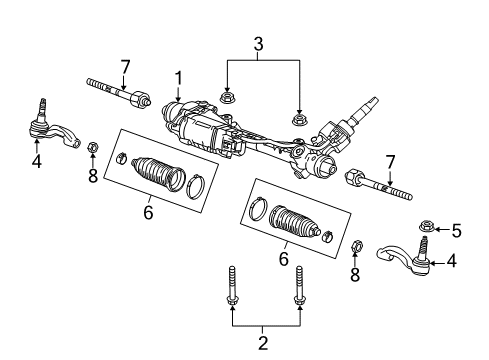 2019 Cadillac CTS Steering Column & Wheel, Steering Gear & Linkage Gear Assembly Diagram for 84559379