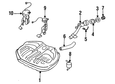 1990 Nissan Sentra Fuel Supply Fuel Pump Assembly Diagram for 17042-62E00