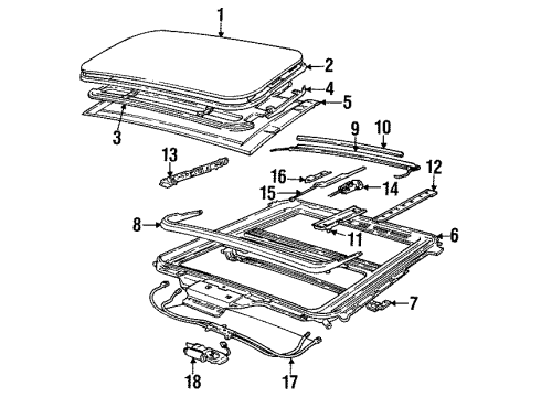 1995 BMW 840Ci Sunroof Slipstream Deflector Diagram for 54138108205