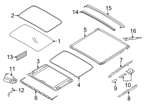 2012 BMW 128i Sunroof Switch Unit Roof Diagram for 61319225536