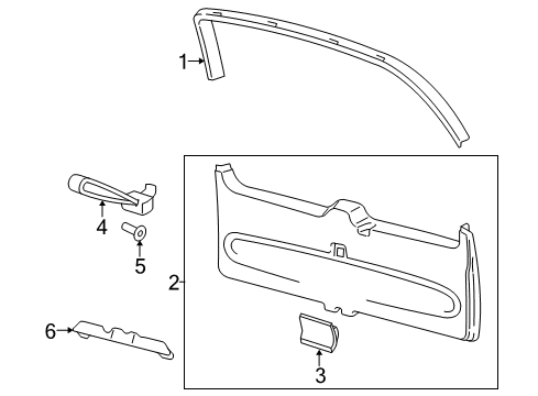 2007 Lincoln Navigator Interior Trim - Lift Gate Trim Panel Access Panel Diagram for 7L1Z-7840704-AA