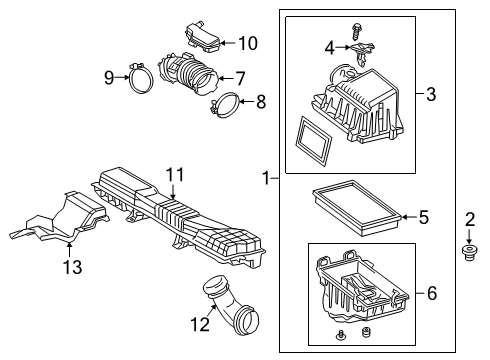 2022 Lexus UX200 Air Intake Air Cleaner Assembly Diagram for 17700-24630